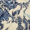 Navy-Blue-White Paisley Vine Printed Poly Slub Momie Crepe Woven Fabric By the Yard